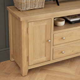 The Furniture Market Cheshire Whitewash Oak Xxl Widescreen Tv Unit Stand Up To 100 Tv Size - thumbnail 4