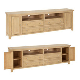 The Furniture Market Cheshire Whitewash Oak Xxl Widescreen Tv Unit Stand Up To 100 Tv Size - thumbnail 5