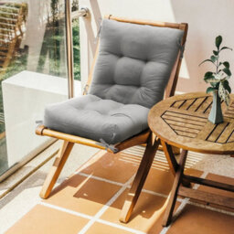 Light Grey Premium Sun Lounger Cushion Bench Chair Pad Garden Recliner Water-Resistant S - thumbnail 4