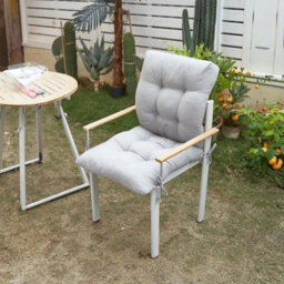 Light Grey Premium Sun Lounger Cushion Bench Chair Pad Garden Recliner Water-Resistant S - thumbnail 1