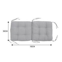 Light Grey Premium Sun Lounger Cushion Bench Chair Pad Garden Recliner Water-Resistant S - thumbnail 2