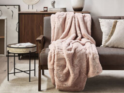Beliani Blanket Chaab 150 X 200 Cm Pink - thumbnail 2