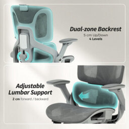 Grey Ergonomic Office Chair With Separated Backrest, High Back Mesh Desk Chair - thumbnail 4
