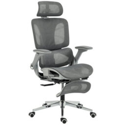 Grey Ergonomic Office Chair With Separated Backrest, High Back Mesh Desk Chair - thumbnail 1