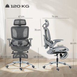 Grey Ergonomic Office Chair With Separated Backrest, High Back Mesh Desk Chair - thumbnail 2