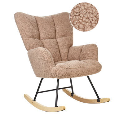 Beliani Rocking Chair Oulu Boucle Sand Beige - image 1