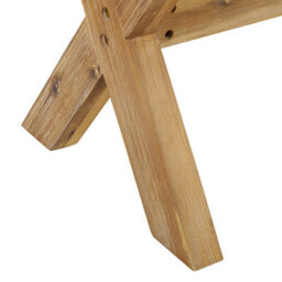 Wyld And Coco White Fibre Cement Outdoor Stool With Acacia Wood Base, W51 X D40 X H45Cm - thumbnail 4