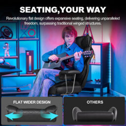 Gtplayer Gaming Chair, Executive Office Desk Chair With Footrest Ergonomic Heavy Duty Lumbar Support Computer Chairs, Black - thumbnail 6