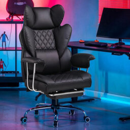 Gtplayer Gaming Chair, Executive Office Desk Chair With Footrest Ergonomic Heavy Duty Lumbar Support Computer Chairs, Black - thumbnail 2