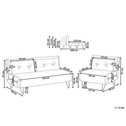 Beliani Living Room Set 3 Seater Vestfold Velvet Navy Blue - thumbnail 3
