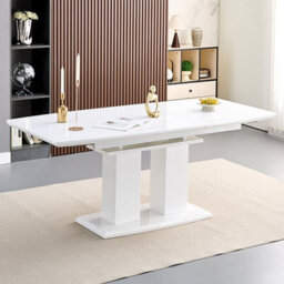 Furniture in Fashion Genisimo Small Gloss Extending Dining Table 4 Symphony Taupe Chairs - thumbnail 2
