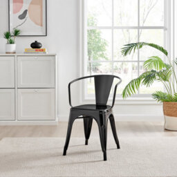 Furniturebox Uk 6X Milan Black Hatched Faux Leather Dining Chairs Black Legs - thumbnail 7