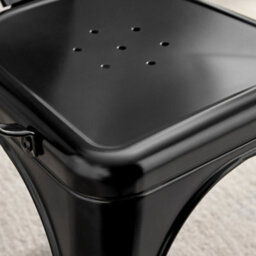 Furniturebox Uk 6X Milan Black Hatched Faux Leather Dining Chairs Black Legs - thumbnail 9