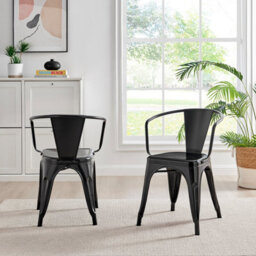 Furniturebox Uk 6X Milan Black Hatched Faux Leather Dining Chairs Black Legs - thumbnail 3
