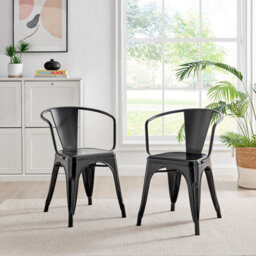 Furniturebox Uk 6X Milan Black Hatched Faux Leather Dining Chairs Black Legs - thumbnail 2