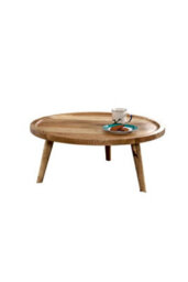 Cliddesden Light Mango Wood Round Coffee Table 70Cm - thumbnail 2