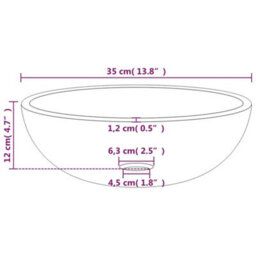Berkfield Modern Basin Tempered Glass 35X12 Cm Gold - thumbnail 5