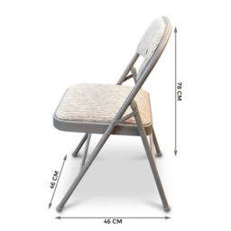 4Pc Deluxe Strong Steel Metal Frame Fabric Padded Folding Office Back Rest Chair - thumbnail 2
