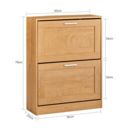 Sobuy Fsr137-N, Shoe Cabinet Shoe Rack Shoe Storage Cupboard Organizer Unit, Wood Veneer,w59.5Xd23Xh79.5 - thumbnail 3