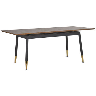 Beliani Extending Dining Table California Dark Brown 160/200 Cm 90 Cm - image 1
