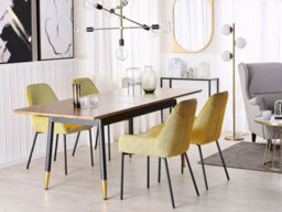 Beliani Extending Dining Table California Dark Brown 160/200 Cm 90 Cm - thumbnail 2