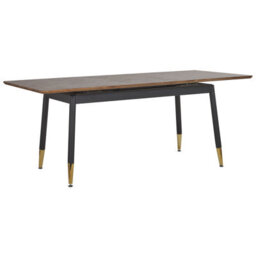 Beliani Extending Dining Table California Dark Brown 160/200 Cm 90 Cm