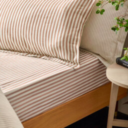Yard Hebden Striped 100% Cotton Pillowcase Pair, Pecan, 50 X 75Cm - thumbnail 2