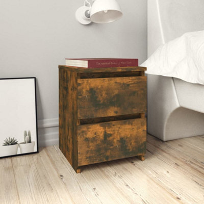 Vidaxl Bedside Cabinet Smoked Oak 30X30X40 Cm Engineered Wood - image 1
