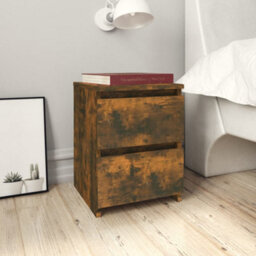 Vidaxl Bedside Cabinet Smoked Oak 30X30X40 Cm Engineered Wood