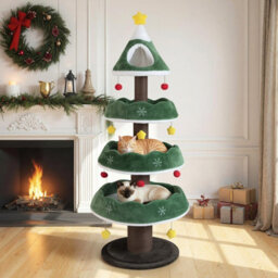 Costway 179 Cm Tall Christmas Cat Tree Multi-Level Kitten Tower-Green - thumbnail 3