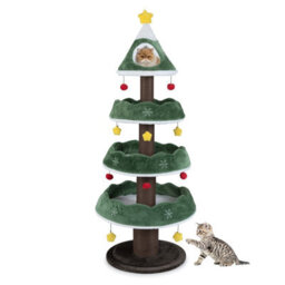 Costway 179 Cm Tall Christmas Cat Tree Multi-Level Kitten Tower-Green - thumbnail 1