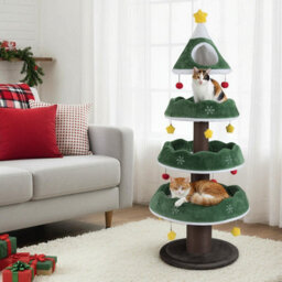 Costway 179 Cm Tall Christmas Cat Tree Multi-Level Kitten Tower-Green - thumbnail 5