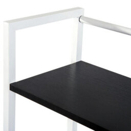 Computer Desk Laptop Table W/4-Tier Bookshelf Metal Frame Black, White - thumbnail 4