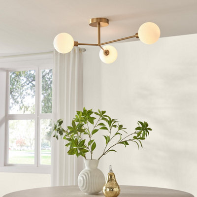 Furniturebox Uk Martha 3 Frosted Glass Globes Ceiling Light - image 1
