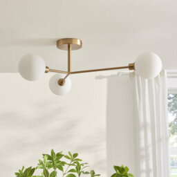 Furniturebox Uk Martha 3 Frosted Glass Globes Ceiling Light - thumbnail 4