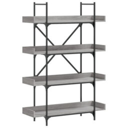 Berkfield Bookcase 4-Tier Grey Sonoma 100X33X145.5 Cm Engineered Wood - thumbnail 2