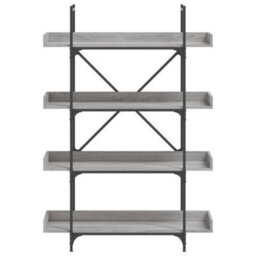 Berkfield Bookcase 4-Tier Grey Sonoma 100X33X145.5 Cm Engineered Wood - thumbnail 4