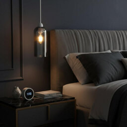 20Cm Cylinder Glass Lamp Shade 2 Pack Modern E27 Easy Fit Metal Pendant Light Shade For Living Room Bedroom - thumbnail 6