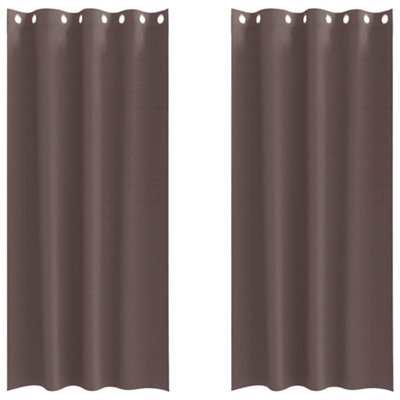 Berkfield Modern Curtains With Curtains 2 Pcs Dark Brown 225 X 140 Cm Polyester - image 1