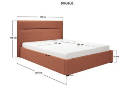 Solace+Co Nela Ottoman Double Bed Burnt Orange - thumbnail 6