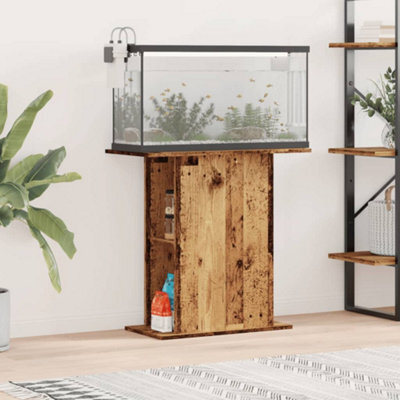 Walplus Old Wood Aquarium Stand 36X75X72.5 Cm Engineered Wood - Fish Tank Cabinet - image 1