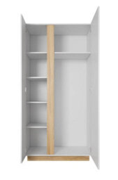 Arte Arco Contemporary 2 Hinged Door Wardrobe 5 Shelves 1 Rail White Gloss (H)1940mm (W)970mm (D)540mm - thumbnail 2