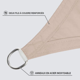 Brown 2X3M Rectangular Shade Sail 95% Uv Protection Waterproof - thumbnail 3