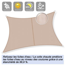 Brown 2X3M Rectangular Shade Sail 95% Uv Protection Waterproof - thumbnail 2