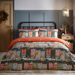 Furn. Christmas Spirit Festive Reversible Duvet Cover Set, King, Green - thumbnail 3
