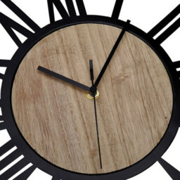 Living And Home Metal Wood Decorative Wall Clock With Roman Numerals 40 Cm - thumbnail 8