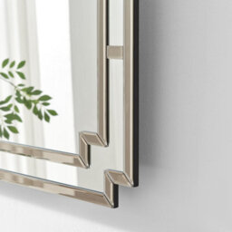 Furniturebox Uk Opaline Grey Deco Style Rectangle Wall Mirror - thumbnail 5