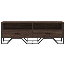 Berkfield Modern Tv Cabinet Brown Oak 122X34X41 Cm Engineered Wood - thumbnail 4