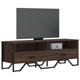 Berkfield Modern Tv Cabinet Brown Oak 122X34X41 Cm Engineered Wood - thumbnail 2