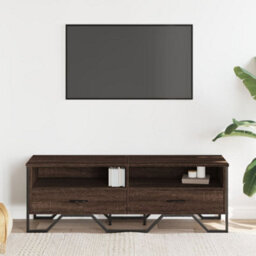 Berkfield Modern Tv Cabinet Brown Oak 122X34X41 Cm Engineered Wood - thumbnail 3